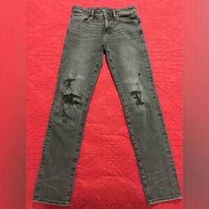 American Eagle Outfitters Black/Charcoal Distressed Skinny/Straight